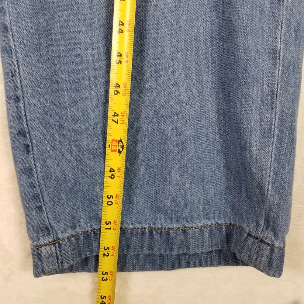 Torrid Overalls Womens 18R Blue Denim Cotton Button Front Tie Back Straight Leg